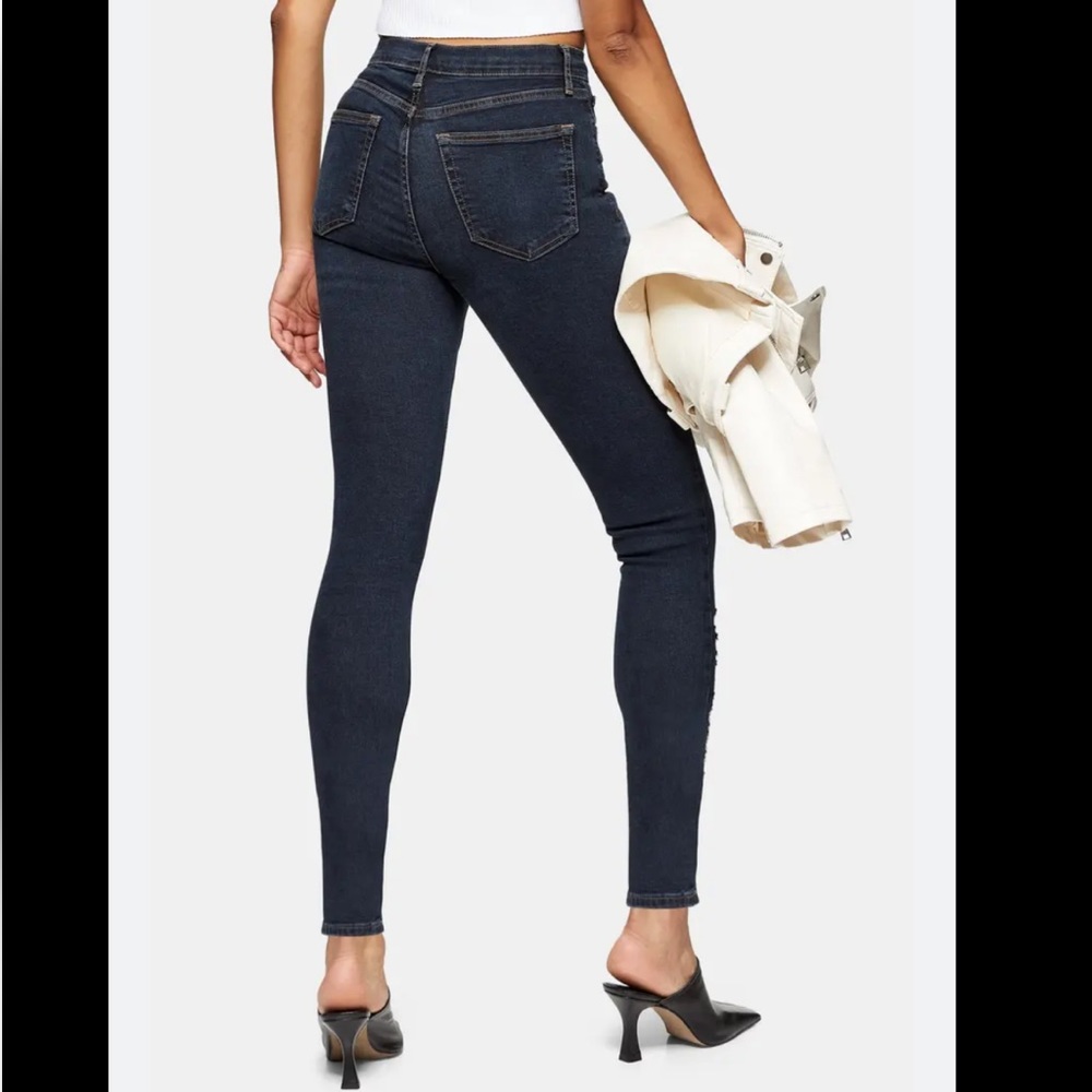 ๐ฅ๐HOST PICK๐๐ฅ NWT $80 Topshop Jamie skinny jeans with ripped hem size 4 - Picture 10 of 14